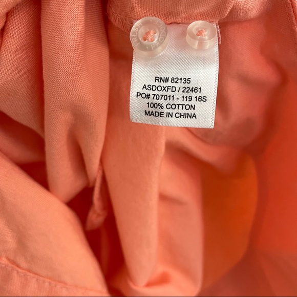 Fresh Produce 100% Cotton Peach Button Down Shirt Dress - Picture 6 of 10